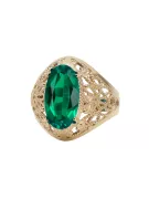 Вінтаж прикраси Каблучка Смарагд 14K Жовте золото vrc074y